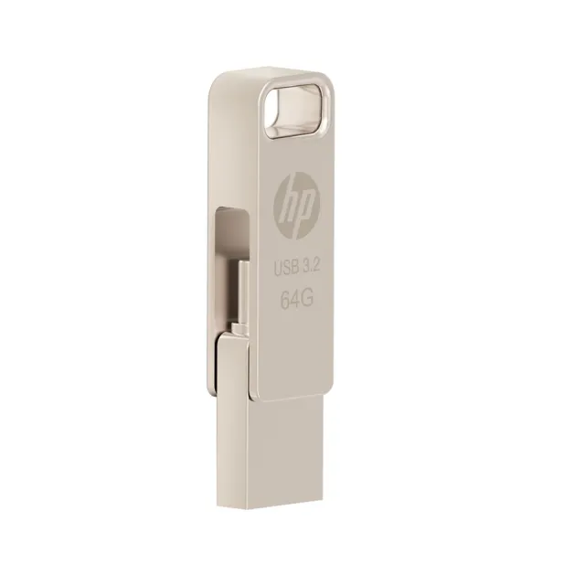 【HP 惠普】64GB 雙用隨身碟 Type-C + A 金屬製 USB 3.2 讀取高達 120 MB/s(x206c)