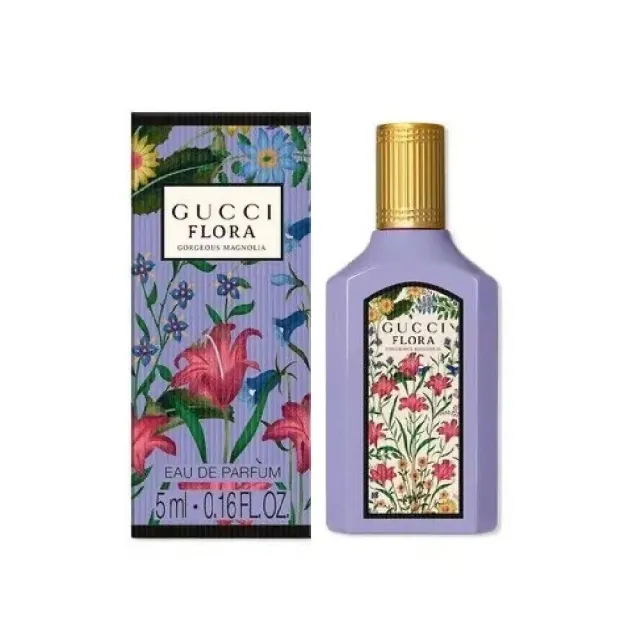 【GUCCI 古馳】Flora 幻夢木蘭淡香精 5ml x2 入（花香調．浪漫告白組）