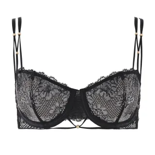 【Aubade】星河刺繡無襯內衣 性感內衣 法國進口 女內衣(PH-黑)