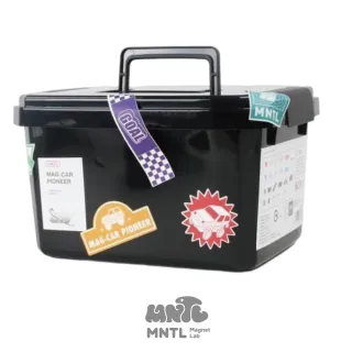 【MNTL】磁力拓荒者Ex. MAG-CAR Pioneer 經典色磁力片 電動軌道車 賽車軌道 108pcs(收納工具箱)