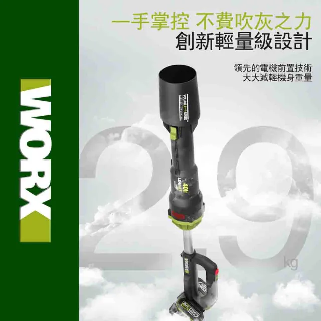 【WORX 威克士】40V 無刷鋰電渦輪式吹風機(WD585)