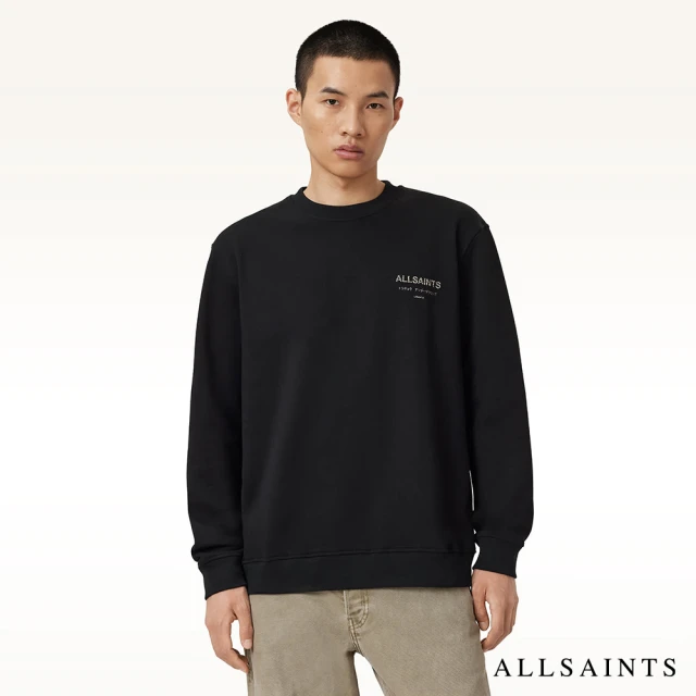 【ALLSAINTS】UNDERGROUND 純棉LOGO長袖衛衣-豹紋 M033NB(寬鬆版型)