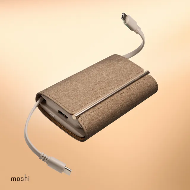 【moshi】IonGo 10K Duo-C  PD充電帶線行動電源 附雙USB-C充電線(USB-C行動電源)