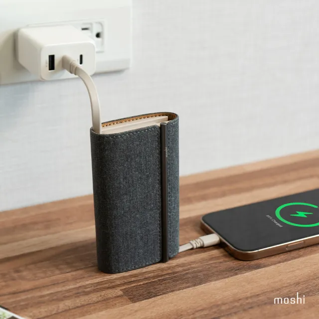 【moshi】IonGo 10K Duo-C  PD充電帶線行動電源 附雙USB-C充電線(USB-C行動電源)