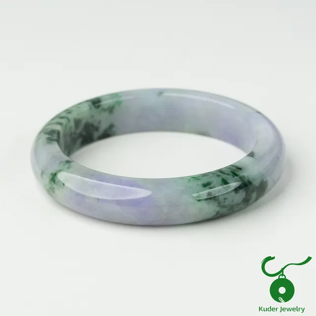 【K.D.J 圓融珠寶】春彩飄花翡翠手鐲玉鐲天然A貨(18.5圍平安鐲)