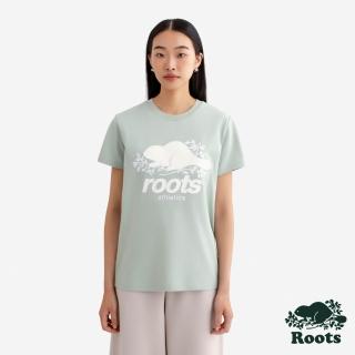 【Roots】Roots女裝- NOCTURNAL CLASSIC 短袖上衣(綠灰色)