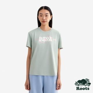 【Roots】Roots女裝- NOCTURNAL 1973 短袖上衣(綠灰色)