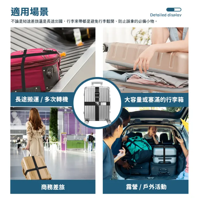 【大匠工具】藍色行李固定帶 行李箱束帶 加固捆綁帶 行李固定繩(165-LSTPBL行李扣帶 十字綁帶 行李箱綁帶)