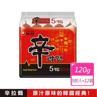 【NONG SHIM 農心】12袋60包-辛拉麵 官方境內版(120gx5包x12袋)