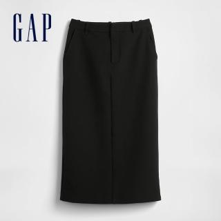 【GAP】女裝 中長裙-黑色(816432)