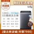 【only】熱賣百台!O-Clean 13KG無痛升級款DD變頻洗衣機OT13-M22I白/OT13-M26I灰(金省水13公斤直立式)