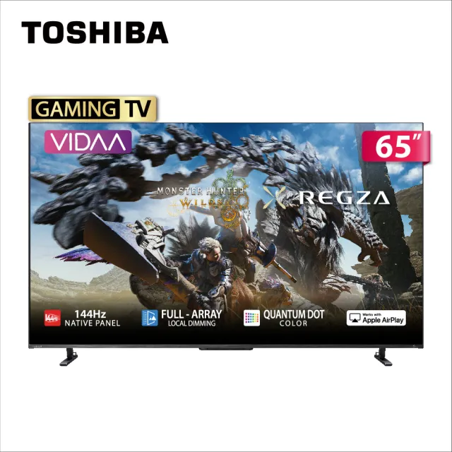 TOSHIBA 東芝】REGZA 65型4K QLED 144Hz FullArray AirPlay2
