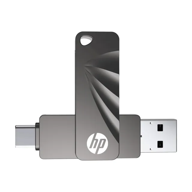 【HP 惠普】128GB 雙用隨身碟 Type-C + A 金屬製 USB 3.2 讀取高達 120 MB/s(x762c)