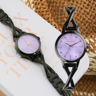 【Relax Time】時光漫舞 芭蕾舞者時尚女錶 手錶-黑×紫貝殼/22mm 禮物 送禮 推薦(RT-117-05)