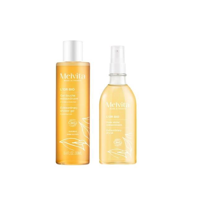 【Melvita 蜜葳特】純菁沐浴香氛組(純菁護理油100ml+沐浴膠250ml)