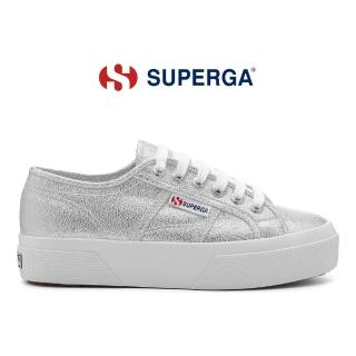 【SUPERGA】休閒鞋 女鞋 厚底鞋 2740 經典系列 PLATFORM LAME 閃亮 銀灰 S6128SW-031