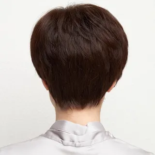 【KT DADA】掛耳後短髮 媽媽頭假髮 假髮 頭套式 真人髮絲 短髮假髮 化療假髮 機制頂心