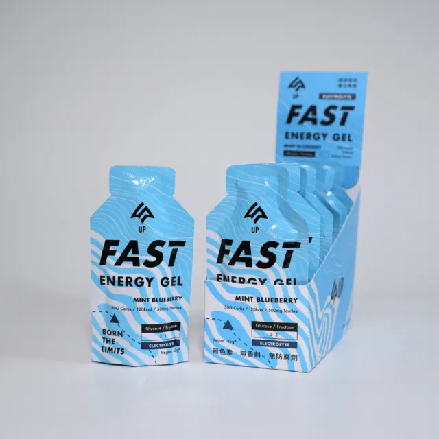 【UP Sports】UP FAST 能量果膠-沁涼藍莓風味45g*10包