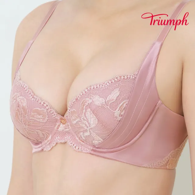 【Triumph 黛安芬】FLORALE 玫瑰百合 輕質鋼圈托高內衣 C-E(茶玫)