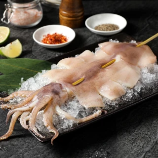 【一日三鮮】阿根廷野生大魷魚串共6包(1包一隻 約190g)