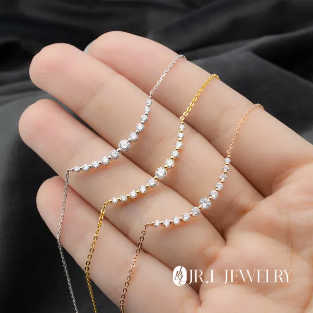 【JR.L金瑞利珠寶】雙12 微笑光芒項鍊(40分培育鑽石 18K金)