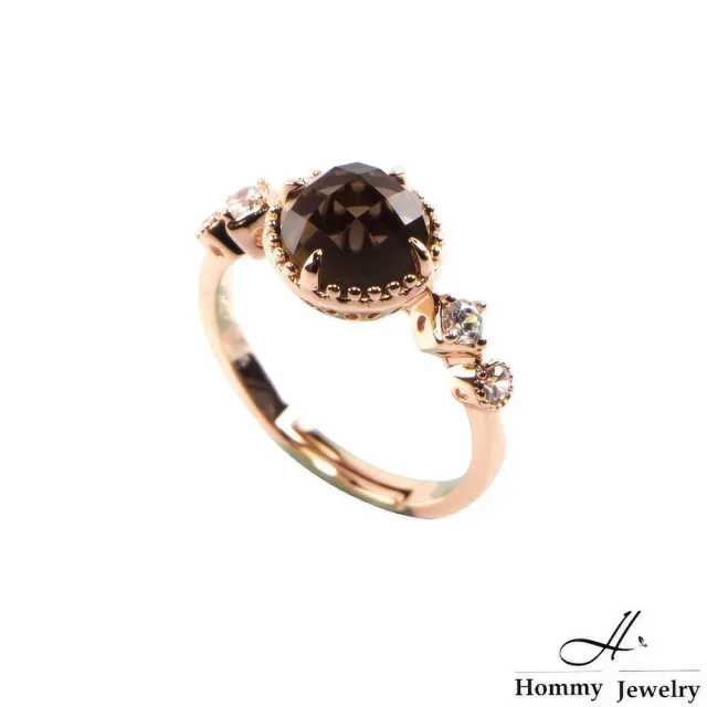 【幸福珠寶】Neoclassic 瑞士煙晶戒指｜交錯的菱格光芒(瑞士煙晶戒指 Happy  母親節禮物  )