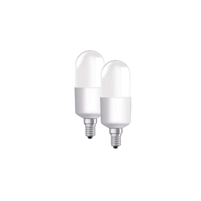 【Osram 歐司朗】2入組 LED E14 7W小晶靈燈泡 全電壓 小瓦數球泡 LED燈泡 7瓦(白光/自然光/黃光)
