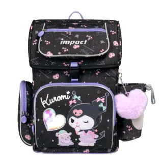 【IMPACT 怡寶】酷洛米Kuromi-懸浮磁扣護脊書包-黑色120-140公分（速）(國小 小學 兒童 學生)
