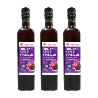 【味榮】有機蘋果醋-糖無添加500ml*3瓶