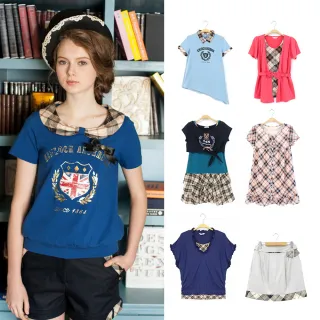 【Kinloch Anderson】俏麗格紋拼接短袖上衣 金安德森女裝(多款多色任選)