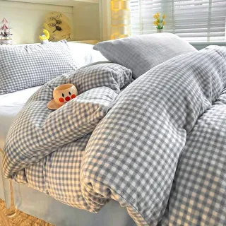 【BELLE VIE】韓版方格 Q彈牛奶絨保暖羽絲絨冬被 150X200cm(多色任選 棉被 被胎)