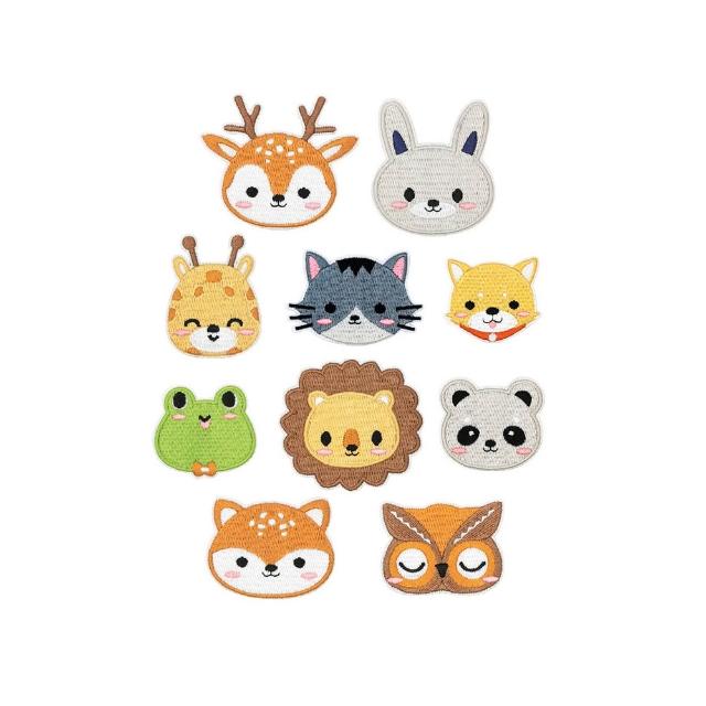 【QOQ】動物貼布 刺繡貼布/可愛卡通動物頭像圖樣刺繡貼布 DIY材料 衣物補丁 熱熔膠款(10款任選)