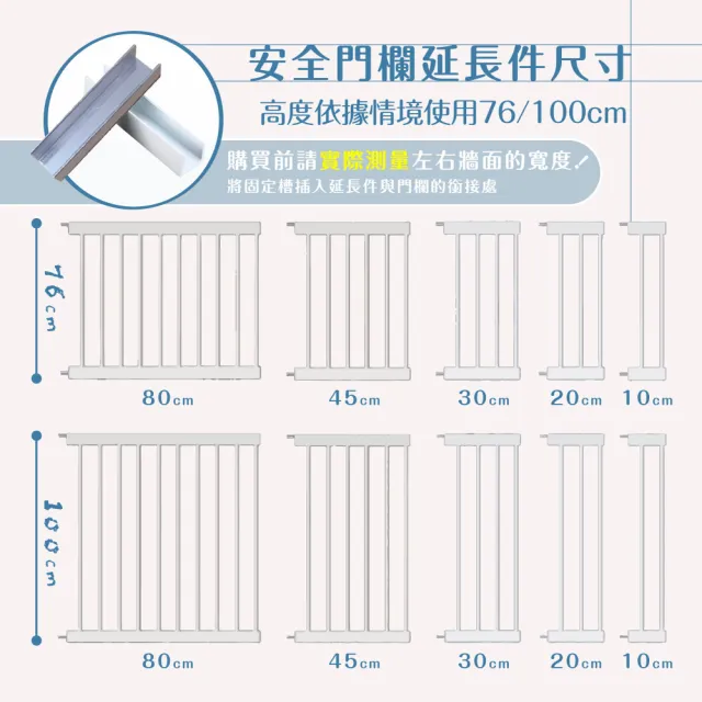 【KIDS PARK】高76延長件80cm安全門欄配件(客製門欄專用/加寬延長片/兒童寵物柵欄/送上下固定槽)