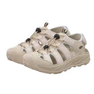 【ATUNAS 歐都納】女款勇闖水陸輕量減震護趾涼鞋(A1GCGZ01W卡其灰/晴雨兩用鞋/排水透氣快乾/戶外休閒*)