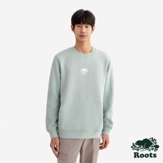 【Roots】Roots男裝-ROOTS NOCTURNAL 圓領上衣(綠灰色)