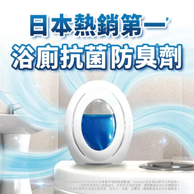 【日本風倍清】浴廁用抗菌消臭防臭劑/芳香劑 4入/組(清爽皂香/薄荷綠香/山谷微香-2入裝任選)