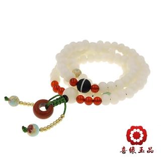 【喜緣玉品】菩提根 文玩蓮花開 108顆念佛珠(藥師天珠)