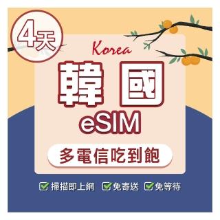 【環亞電訊】eSIM韓國多電信4天喫到飽(24H自動發貨免等待免換卡 esim韓國 虛擬卡 韓國上網絡卡 環亞電訊)