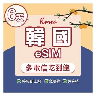 【環亞電訊】eSIM韓國多電信6天喫到飽(24H自動發貨免等待免換卡 esim韓國 虛擬卡 韓國上網絡卡 環亞電訊)
