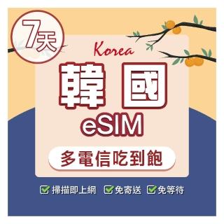 【環亞電訊】eSIM韓國多電信7天喫到飽(24H自動發貨免等待免換卡 esim韓國 虛擬卡 韓國上網絡卡 環亞電訊)