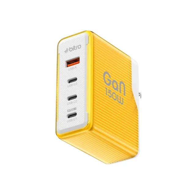 BG150AC GaN 150W 氮化鎵四孔急速快充電源供應器(150W超大功率 4孔充電器充電效率更快速)
