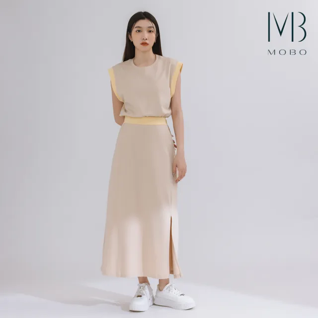 【MO-BO】MIT涼感抗菌除臭撞色裙子