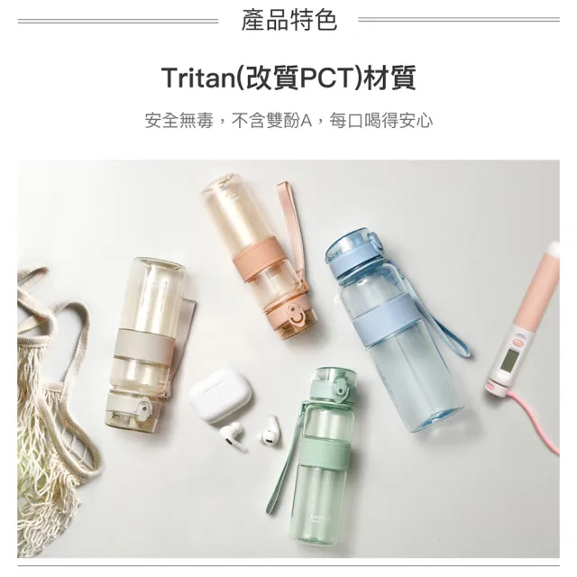【LocknLock 樂扣樂扣】官方直營 Tritan優質彈蓋提帶水壺 650ml