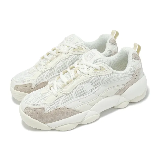 【FILA】休閒鞋 Wavy Spaghetti 男鞋 女鞋 復古 米白 奶茶 老爹鞋 斐樂 4C624Z100