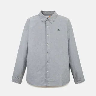 【Timberland 官方旗艦】男款淺灰色牛津長袖襯衫(A2ARQG82)