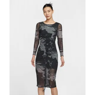 【NIKE 耐吉】長裙 女 AS W NSW SWDC MESH MIDI DRESS 運動 休閒 彈性 灰(HM4953084)