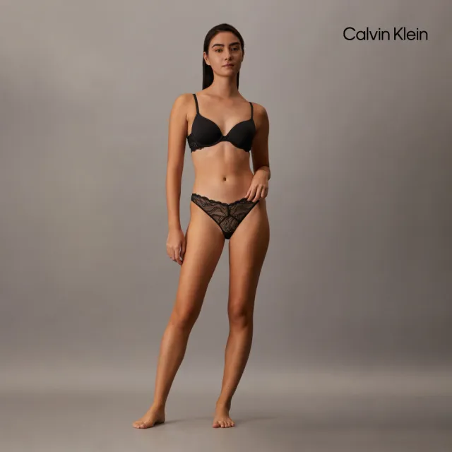 【CALVIN KLEIN】官方旗艦館CK Attraction 薄墊半杯式內衣_黑色