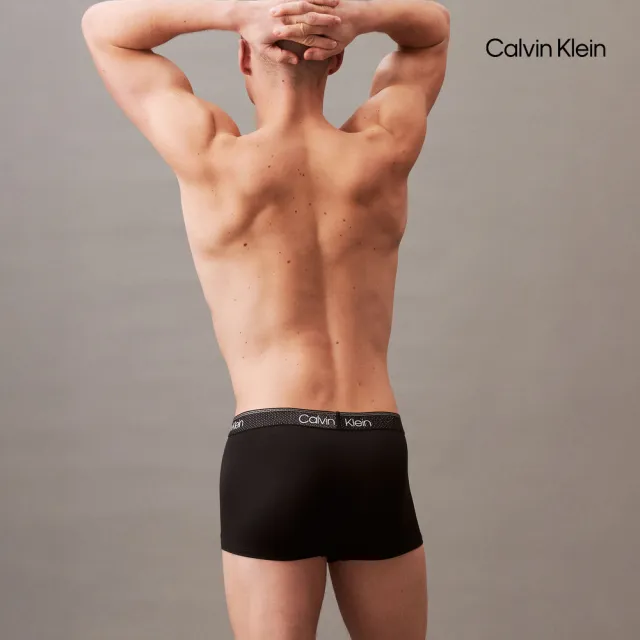 【CALVIN KLEIN】官方旗艦館CK 超細纖維彈力涼感低腰平口內褲_黑色