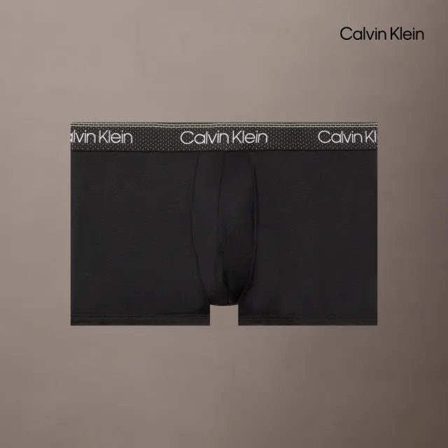 【CALVIN KLEIN】官方旗艦館CK 超細纖維彈力涼感低腰平口內褲_黑色