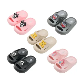 【Disney 迪士尼】迪士尼童鞋 米奇 米妮 維尼 麥昆 公主 小美人魚 大臉飾片防水拖鞋(MIT台灣在地工廠製造)